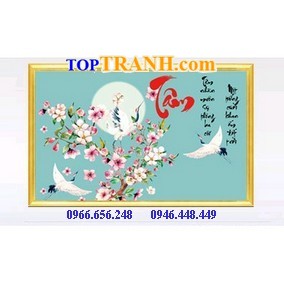Tranh gắn đá chữ Tâm
